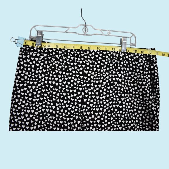 J Crew Mercantile Winnie Pants Women's Size 14 Black with Hearts Crop Comfort - Picture 11 of 14